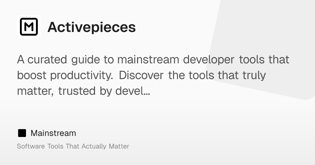 Activepieces: AI-first, open-source automation for everyone. – Mainstream