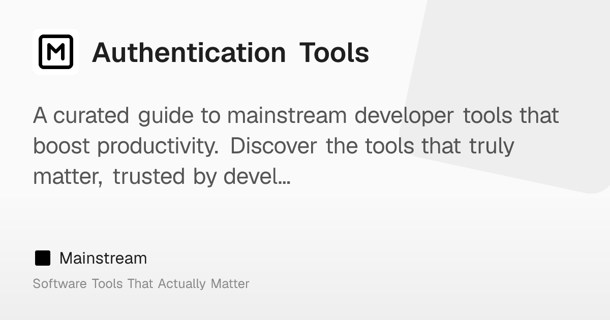 Authentication Tools – Mainstream