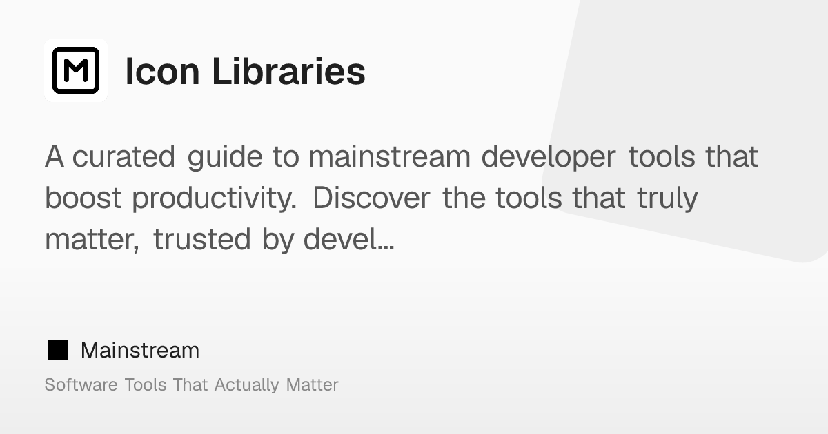 Icon Libraries – Mainstream