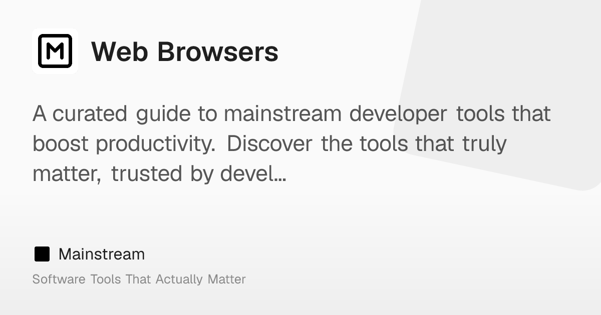 Web Browsers – Mainstream
